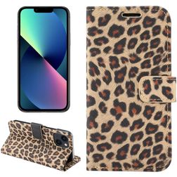 Mobigear Leopard iPhone 14 Hülle Klapphülle Geldbörse - Gelb