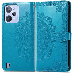 Mobigear Mandala Realme C31 Hülle Klapphülle Geldbörse - Blau