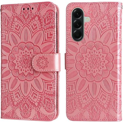 Mobigear Sunflower Samsung Galaxy A57 Hülle Klapphülle Geldbörse - Roségold