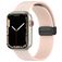 Mobigear Stripe Mag Silikon Apple Watch Armband Magnetverschluss - 49/46/45/44 mm - Weiß / Pink
