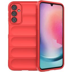 Mobigear Bumpy Samsung Galaxy A24 Hülle Flexibles TPU Backcover - Rot