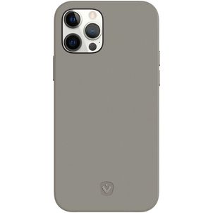 Valenta Snap Luxe iPhone 12 Pro Max Hülle Echtes Leder Backcover - Grau