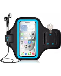 Mobigear Go Active Handyhalterung Joggen Neopren Sporthülle Sportarmband - Medium - Blau