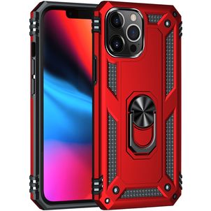 Mobigear Armor Ring iPhone 13 Pro Hülle Hardcase Backcover Stoßfest mit Ringhalter - Rot