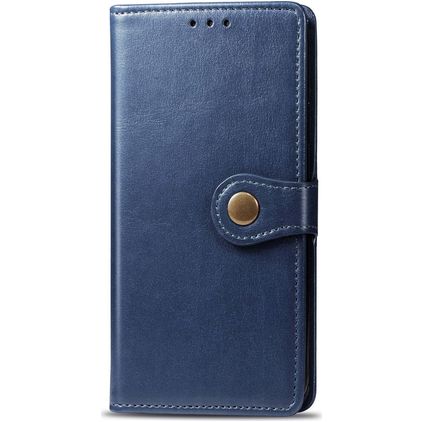 Mobigear Snap Button OPPO A9 (2020) Hülle Klapphülle Geldbörse - Blau