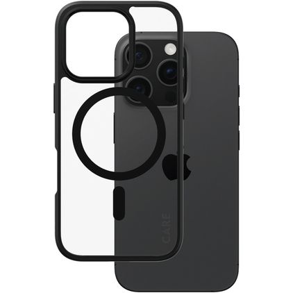 CARE by PanzerGlass Flagship iPhone 16 Pro MagSafe Hülle Hardcase Backcover - Transparent / Schwarz