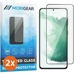 Mobigear Premium Samsung Galaxy S22 Panzerglas Gehärtetes Glas Displayschutz - Hüllenfreundlich - Schwarz (2er Pack)