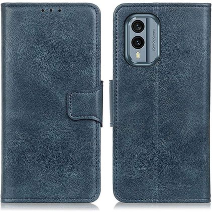 Mobigear Classy Nokia X30 Hülle Klapphülle Geldbörse - Blau