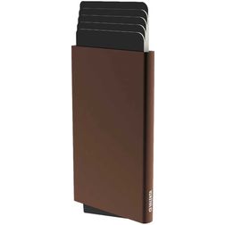 Valenta Cardprotector Aluminium Kartenetui - 5 Karten - MagSafe Kompatibel - Braun