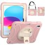 Mobigear SureGrip iPad 10 (2022) Hülle Kunststoff,Silikon Backcover + Stifthalter + Schulterträger + Ständer - Pink