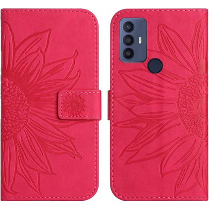 Mobigear Sunflower TCL 30 SE Hülle Klapphülle Geldbörse - Magenta