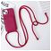 Mobigear Lanyard Card iPhone 15 Plus Silikon Handykette mit Kartenhalter - Weinrot