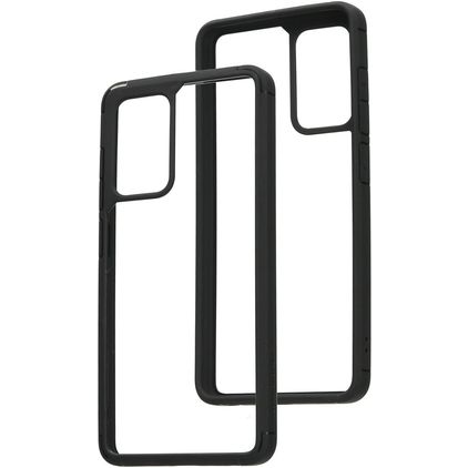 Mobiparts Rugged Clear Samsung Galaxy A52 Hülle Hardcase Backcover Stoßfest - Transparent / Schwarz