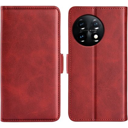 Mobigear Slim Magnet OnePlus 11 Hülle Klapphülle Geldbörse - Rot