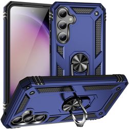 Mobigear Armor Ring Samsung Galaxy S23 FE Hülle Hardcase Backcover Stoßfest mit Ringhalter - Blau