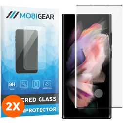Mobigear Curved Samsung Galaxy S23 Ultra Panzerglas Gehärtetes Glas Displayschutz - Hüllenfreundlich - Schwarz (2er Pack)