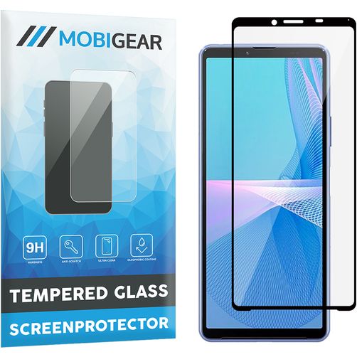 Mobigear Premium Sony Xperia 10 III Panzerglas Gehärtetes Glas Displayschutz - Hüllenfreundlich - Schwarz