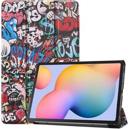 Mobigear Tri-Fold Samsung Galaxy Tab S6 Lite Hülle Klapphülle - Graffiti