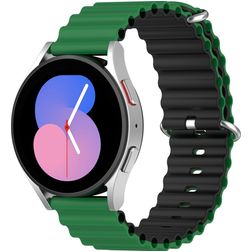 Mobigear Ocean Silikon Smartwatch Armband Dornschließe - 20-mm-Universalanschluss - Schwarz / Grün