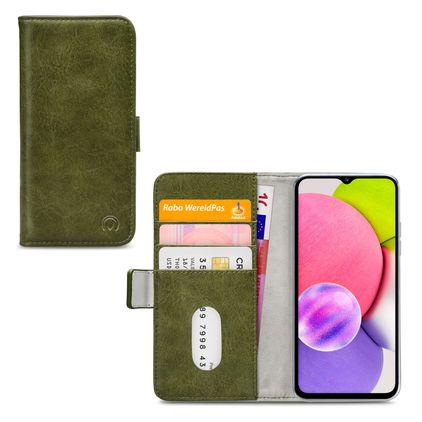 Mobilize Elite Gelly Samsung Galaxy A03s Hülle Klapphülle Geldbörse - Grün