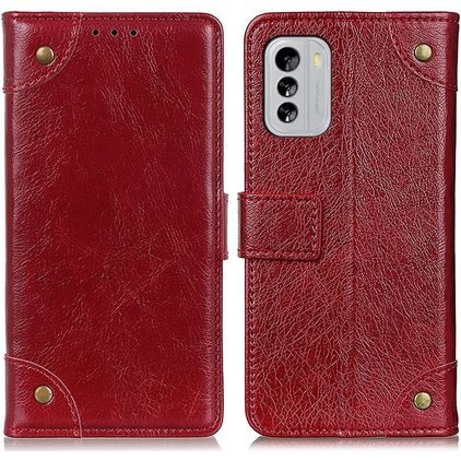 Mobigear Ranch Nokia G60 5G Hülle Klapphülle Geldbörse - Weinrot