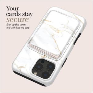 MIO Kartenetui - 3 Karten - MagSafe Kompatibel - White Marble