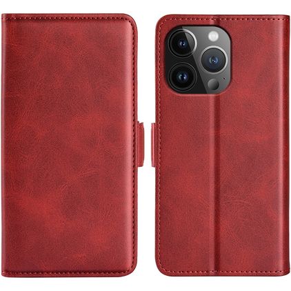 Mobigear Slim Magnet iPhone 15 Pro Hülle Klapphülle Geldbörse - Rot
