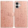 Mobigear Flowers iPhone 17 Hülle Klapphülle Geldbörse - Roségold