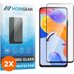 Mobigear Premium Xiaomi Redmi Note 11 Pro 4G Panzerglas Gehärtetes Glas Displayschutz - Hüllenfreundlich - Schwarz (2er Pack)