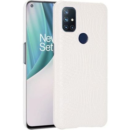 Mobigear Croco OnePlus Nord N10 5G Hardcase Backcover - Weiß