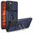 Mobigear Armor Ring Cam Slide Samsung Galaxy S22 Hülle Hardcase Backcover Stoßfest mit Ringhalter und Kamera Slider - Blau