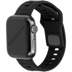Mobiparts Sport Silikon Apple Watch Armband Drückerschließe - 42/41/40/38 mm - Schwarz