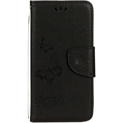 Mobigear Butterfly iPhone XS Hülle Klapphülle Geldbörse - Schwarz