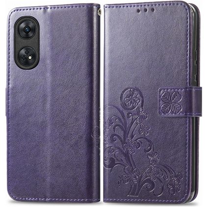 Mobigear Clover OPPO Reno 8T 4G Hülle Klapphülle Geldbörse - Lila