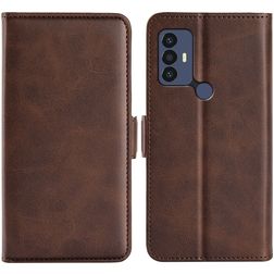 Mobigear Slim Magnet TCL 30 SE Hülle Klapphülle Geldbörse - Braun
