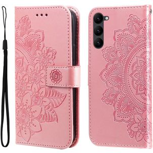 Mobigear Flowers Samsung Galaxy S23 Plus Hülle Klapphülle Geldbörse - Magenta