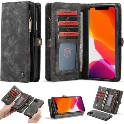 Caseme 008 iPhone 11 Pro Hülle Abnehmbare 2in1 Klapphülle Geldbörse - Schwarz