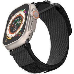 Mobigear Outdoor Nylon Apple Watch Armband Klettverschluss - 42/41/40/38 mm - Schwarz