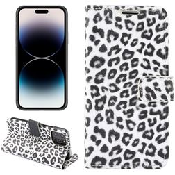 Mobigear Leopard iPhone 14 Pro Max Hülle Klapphülle Geldbörse - Weiß