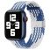 Mobigear Braided Nylon Apple Watch Armband Klappschließe - 49/46/45/44 mm - Weiß / Blau