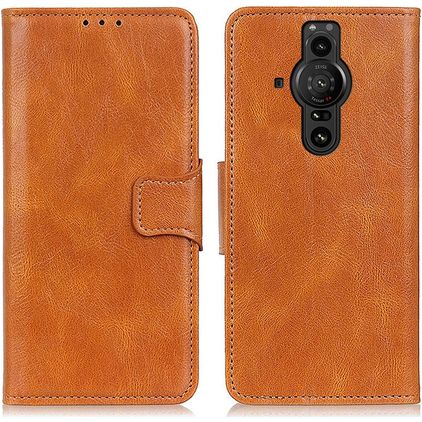 Mobigear Classy Sony Xperia Pro-I Hülle Klapphülle Geldbörse - Cognac