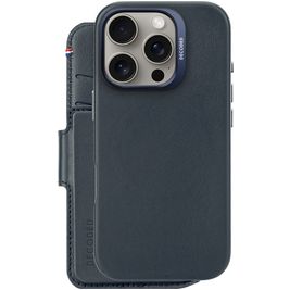 Decoded Detachable Wallet iPhone 16 Pro MagSafe Hülle Echtes Leder Abnehmbare 2in1 Klapphülle Geldbörse - Marineblau