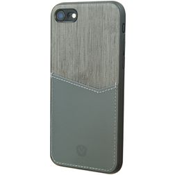 Valenta Card Slot iPhone 7 Hülle Echtes Leder Backcover mit Kartenhalter - Grau