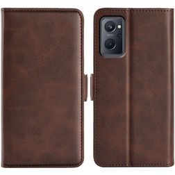 Mobigear Slim Magnet OPPO A76 Hülle Klapphülle Geldbörse - Braun