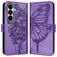 Mobigear Butterfly Samsung Galaxy A27 Hülle Klapphülle Geldbörse - Lila