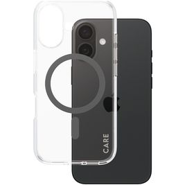CARE by PanzerGlass Flagship iPhone 16 MagSafe Hülle Hardcase Backcover - Transparent / Schwarz