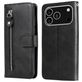 Mobigear Zipper iPhone 17 Pro Hülle Klapphülle Geldbörse - Schwarz