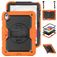 Mobigear SureGrip Xtreme iPad 10 (2022) Hülle Kunststoff,Silikon Backcover + Schulterträger + Ständer - Schwarz / Orange