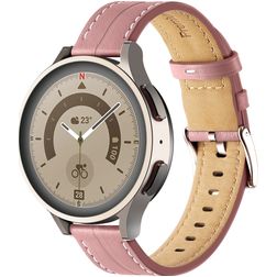 Mobigear Stitched Leder Smartwatch Armband Dornschließe - 22 mm - Pink
