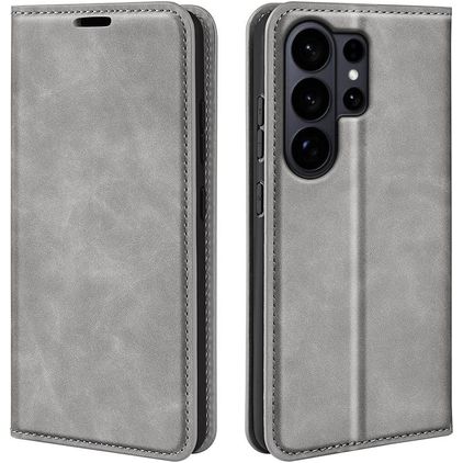 Mobigear Retro Slim Samsung Galaxy S26 Ultra Hülle Klapphülle Geldbörse - Grau